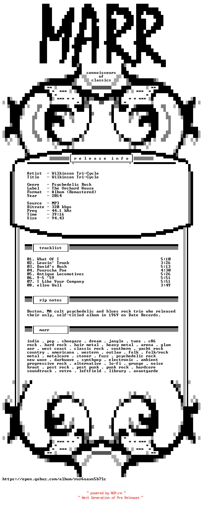 NFO for the release Wilkinson_Tri-Cycle-Wilkinson_Tri-Cycle-Remastered-WEB-2014-MARR by MARR