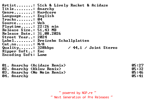 NFO for the release 51ck_and_Lively_Racket_and_Acidaze-Anarchy-WEB-2024-XTC_iNT by XTC_iNT