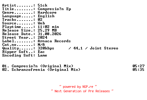 NFO for the release 51ck-Compresion_EP-WEB-2024-XTC_iNT by XTC_iNT