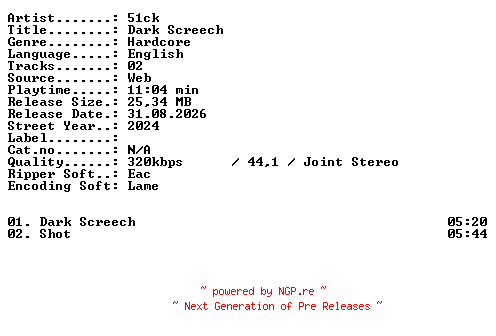 NFO for the release 51ck-Dark_Screech-WEB-2024-XTC_iNT by XTC_iNT