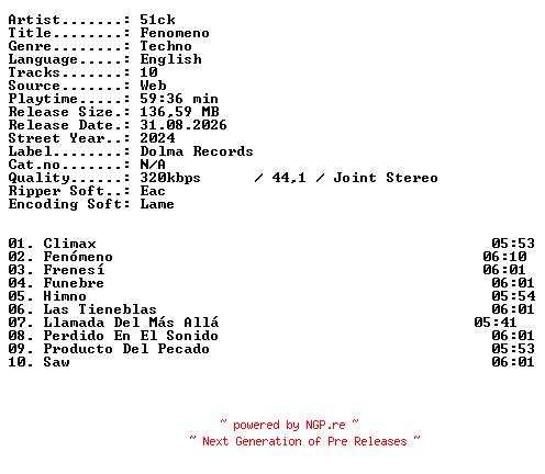 NFO for the release 51ck-Fenomeno-WEB-2024-XTC_iNT by XTC_iNT