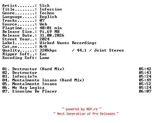 NFO for the release 51ck-Infeccion-WEB-2024-XTC_iNT by XTC_iNT