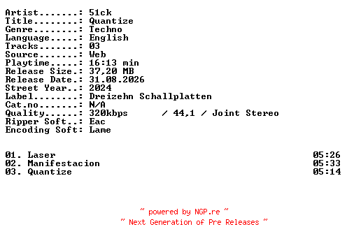 NFO for the release 51ck-Quantize-WEB-2024-XTC_iNT by XTC_iNT
