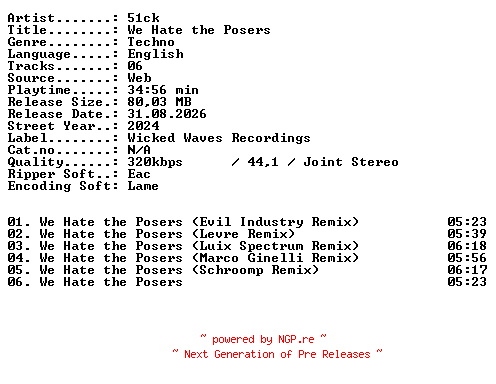 NFO for the release 51ck-We_Hate_the_Posers-WEB-2024-XTC_iNT by XTC_iNT
