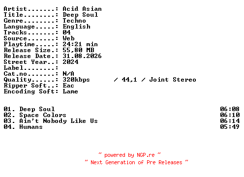 NFO for the release Acid_Asian-Deep_Soul-WEB-2024-XTC_iNT by XTC_iNT