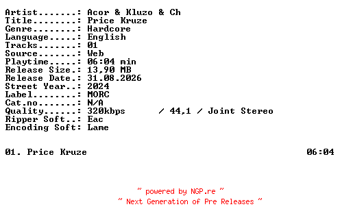 NFO for the release Acor_and_Kluzo_and_Ch-Price_Kruze-SINGLE-WEB-2024-XTC_iNT by XTC_iNT