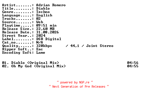 NFO for the release Adrian_Romero-Diablo-WEB-2024-XTC_iNT by XTC_iNT