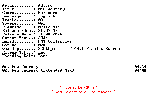 NFO for the release Adyoro-New_Journey-WEB-2024-XTC_iNT by XTC_iNT