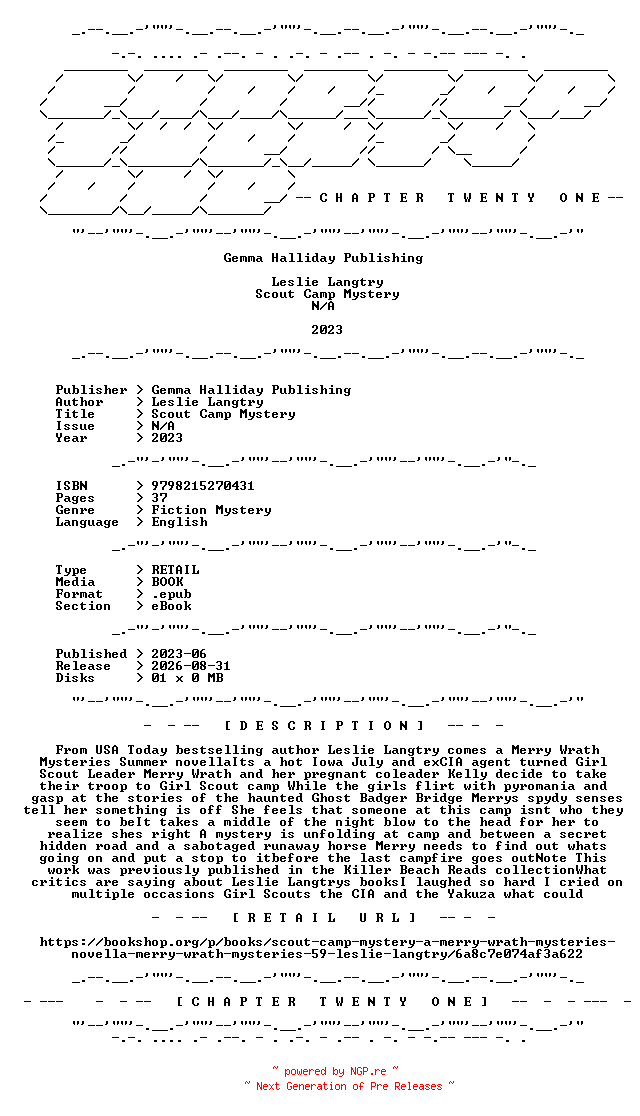 NFO for the release Leslie.Langtry.-.Scout.Camp.Mystery.2023.RETAIL.EPUB.eBook-CTO by CTO