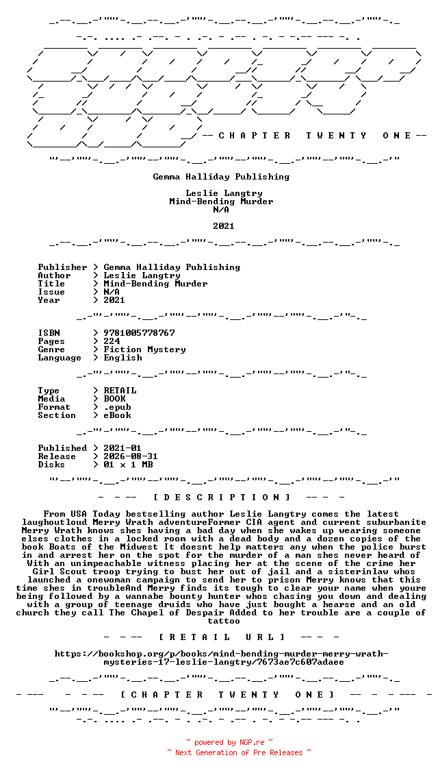 NFO for the release Leslie.Langtry.-.Mind-Bending.Murder.2021.RETAIL.EPUB.eBook-CTO by CTO