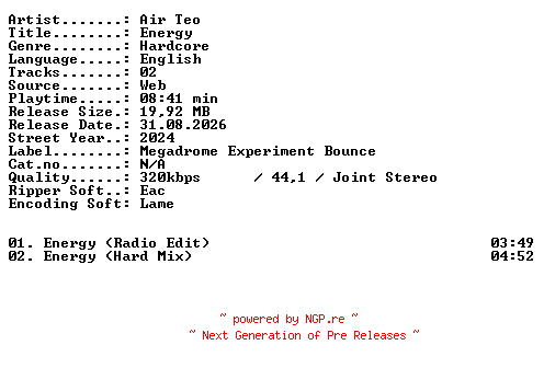 NFO for the release Air_Teo-Energy-WEB-2024-XTC_iNT by XTC_iNT