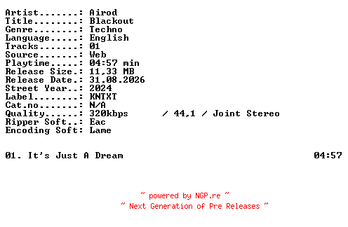 NFO for the release Airod-Blackout-SINGLE-WEB-2024-XTC_iNT by XTC_iNT