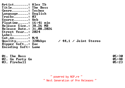 NFO for the release Alex_Tb-The_Boss-WEB-2024-XTC_iNT by XTC_iNT