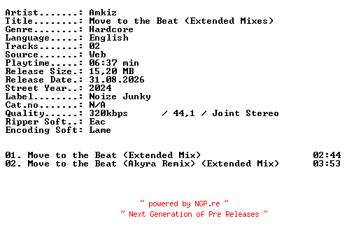 NFO for the release Amkiz-Move_to_the_Beat_(Extended_Mixes)-WEB-2024-XTC_iNT by XTC_iNT