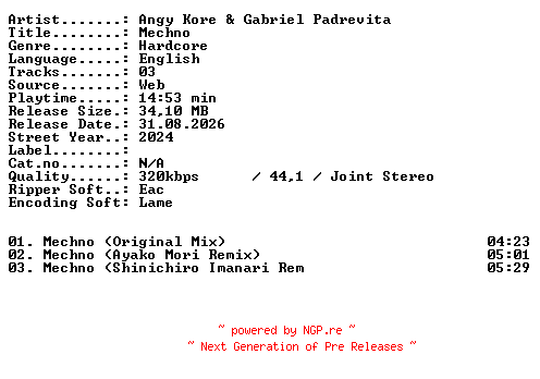 NFO for the release Angy_Kore_and_Gabriel_Padrevita-Mechno-WEB-2024-XTC_iNT by XTC_iNT