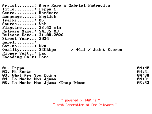 NFO for the release Angy_Kore_and_Gabriel_Padrevita-Peppo_1-WEB-2024-XTC_iNT by XTC_iNT