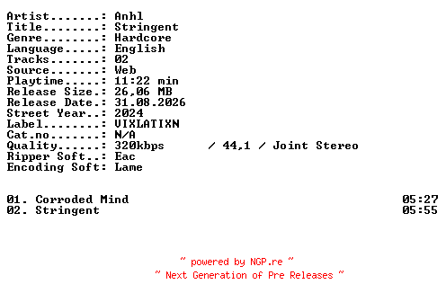 NFO for the release Anhl-Stringent-WEB-2024-XTC_iNT by XTC_iNT