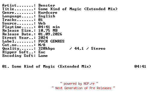 NFO for the release Benster-Some_Kind_of_Magic_(Extended_Mix)-SINGLE-WEB-2024-XTC_iNT by XTC_iNT