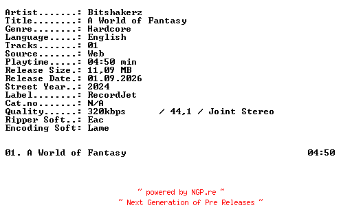 NFO for the release Bitshakerz-A_World_of_Fantasy-SINGLE-WEB-2024-XTC_iNT by XTC_iNT