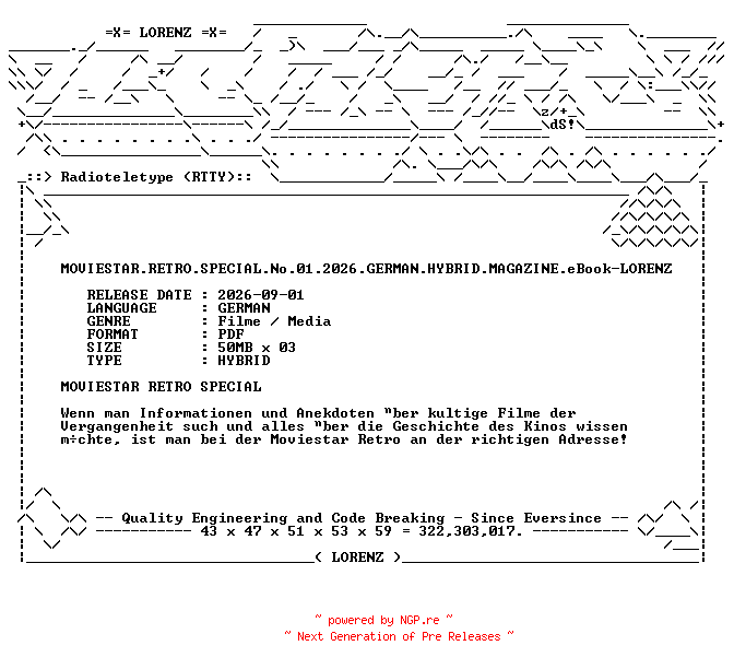 NFO for the release MOVIESTAR.RETRO.SPECIAL.No.01.2026.GERMAN.HYBRID.MAGAZINE.eBook-LORENZ by LORENZ
