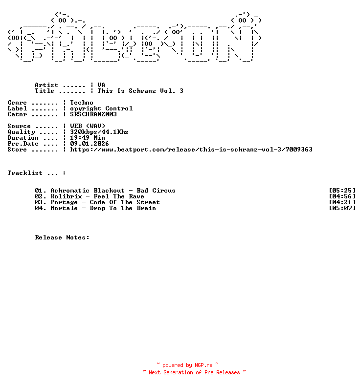 NFO for the release VA-This_Is_Schranz_Vol._3-(SRSCHRANZ003)-WEB-2026-FALCON by FALCON