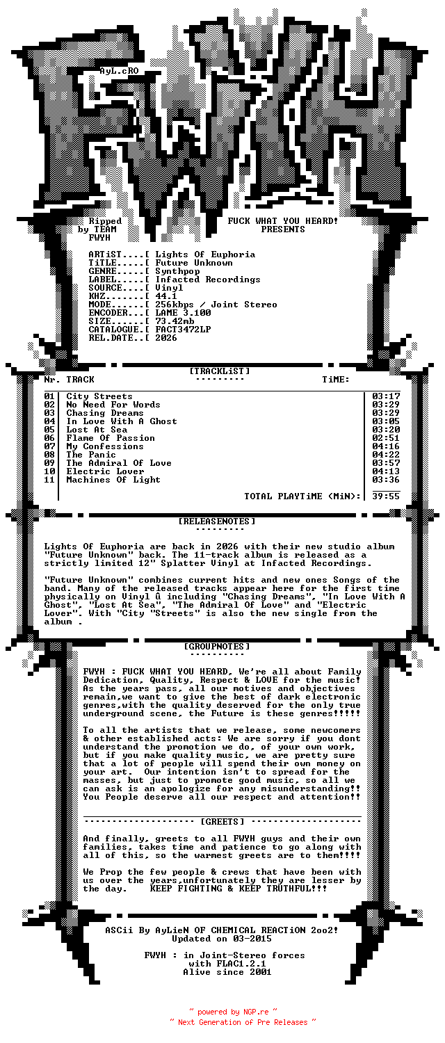 NFO for the release Lights_Of_Euphoria-Future_Unknown-Limited_Edition-VINYL-2026-FWYH by FWYH