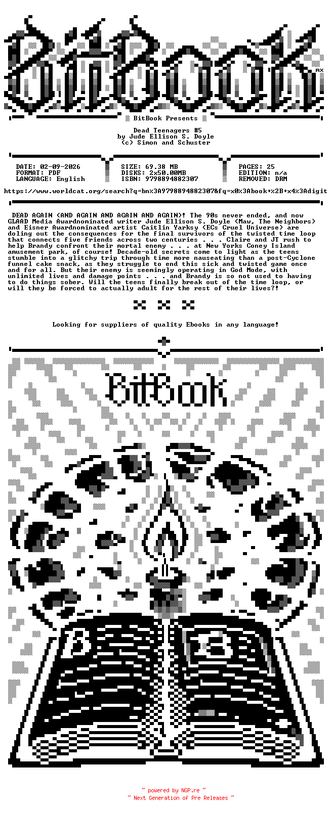 NFO for the release Oni.Press.-.Dead.Teenagers.No.05.2026.Retail.Comic.eBook-BitBook by BitBook