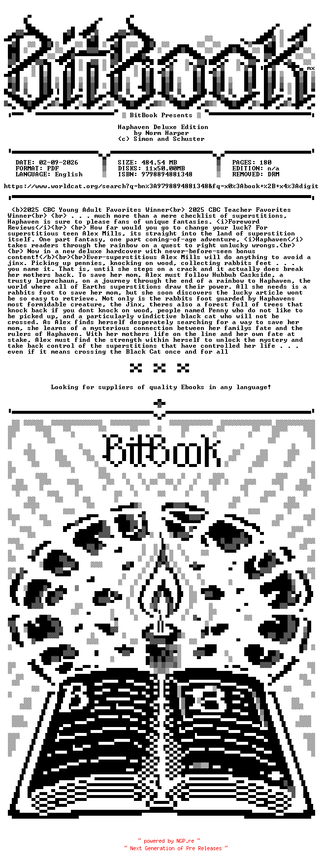 NFO for the release Oni.Press.-.Haphaven.Deluxe.Edition.2024.Retail.Comic.eBook-BitBook by BitBook