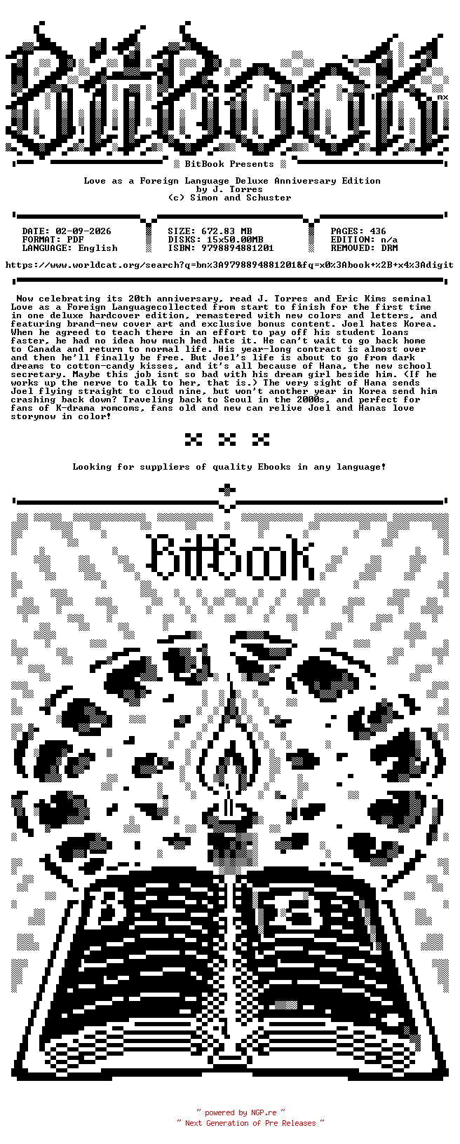NFO for the release Oni.Press.-.Love.as.a.Foreign.Language.Deluxe.Anniversary.Edition.2026.Retail.Comic.eBook-BitBook by BitBook
