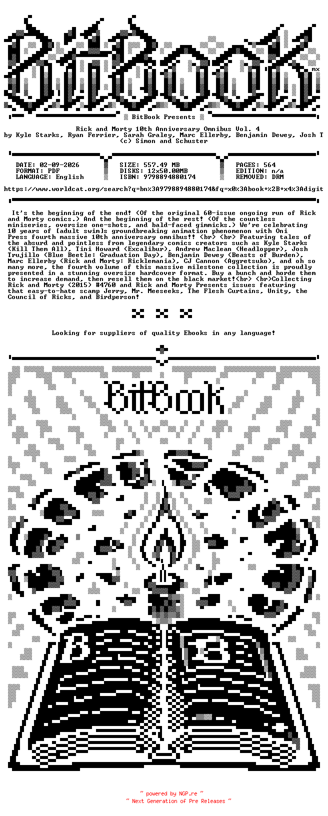 NFO for the release Oni.Press.-.Rick.and.Morty.10th.Anniversary.Omnibus.Vol.04.2026.Retail.Comic.eBook-BitBook by BitBook