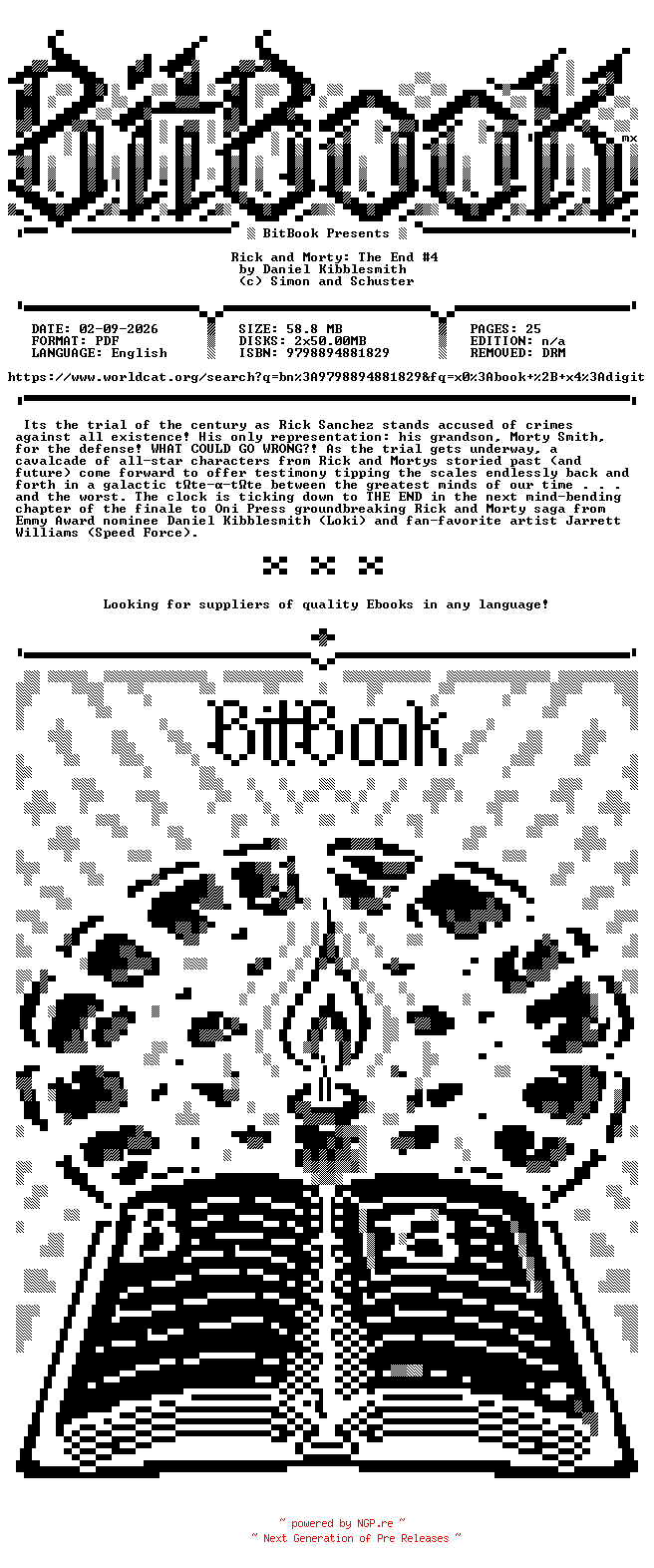NFO for the release Oni.Press.-.Rick.and.Morty.The.End.No.04.2026.Retail.Comic.eBook-BitBook by BitBook