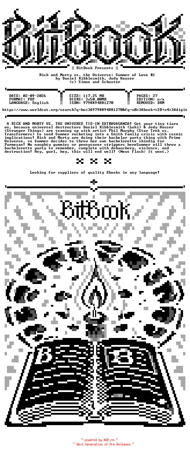 NFO for the release Oni.Press.-.Rick.and.Morty.vs.the.Universe.Summer.of.Love.No.01.2025.Retail.Comic.eBook-BitBook by BitBook