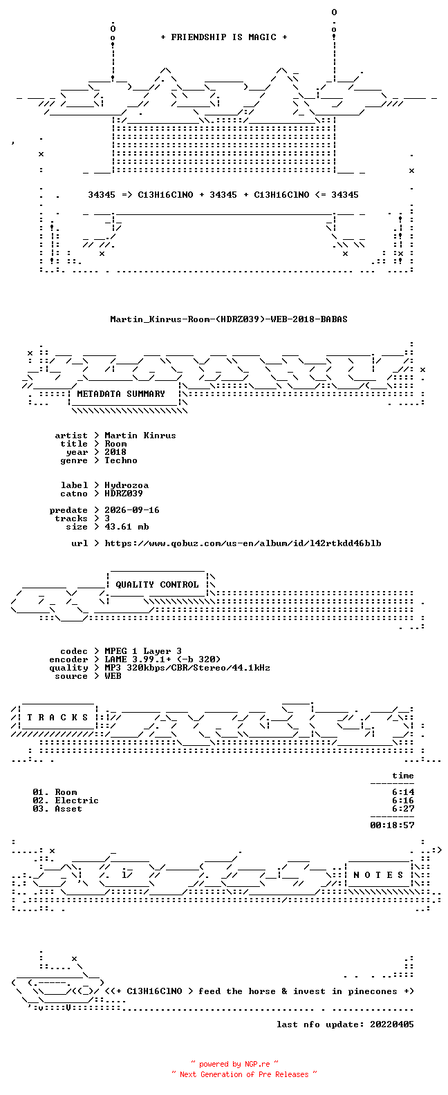 NFO for the release Martin_Kinrus-Room-(HDRZ039)-WEB-2018-BABAS by BABAS