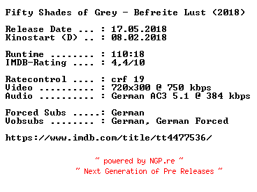 NFO for the release Fifty.Shades.of.Grey.Befreite.Lust.UNRATED.German.2018.AC3.BDRip.x264-COiNCiDENCE by COiNCiDENCE