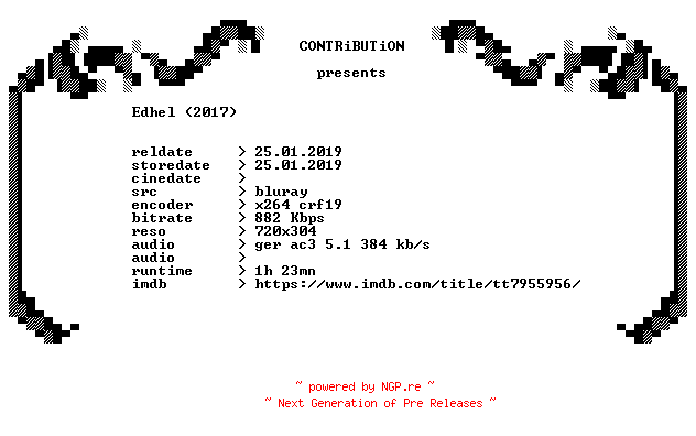 NFO for the release Edhel.2017.German.BDRip.x264-CONTRiBUTiON by CONTRiBUTiON