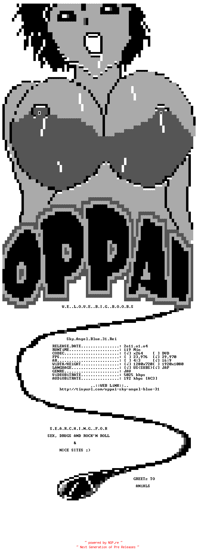 NFO for the release Sky.Angel.Blue.31.Rei.SKYHD-031.JAV.Uncensored.BluRay.720p.x264-OPPAi by OPPAi