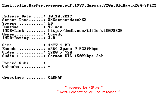 NFO for the release Zwei.tolle.Kaefer.raeumen.auf.1979.German.720p.BluRay.x264-SPiCY by SPiCY