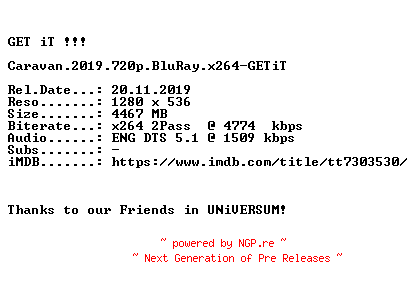 NFO for the release Caravan.2019.720p.BluRay.x264-GETiT by GETiT
