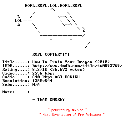 NFO for the release How.To.Train.Your.Dragon.DANISH.720p.BluRay.x264-SMOKEY by SMOKEY