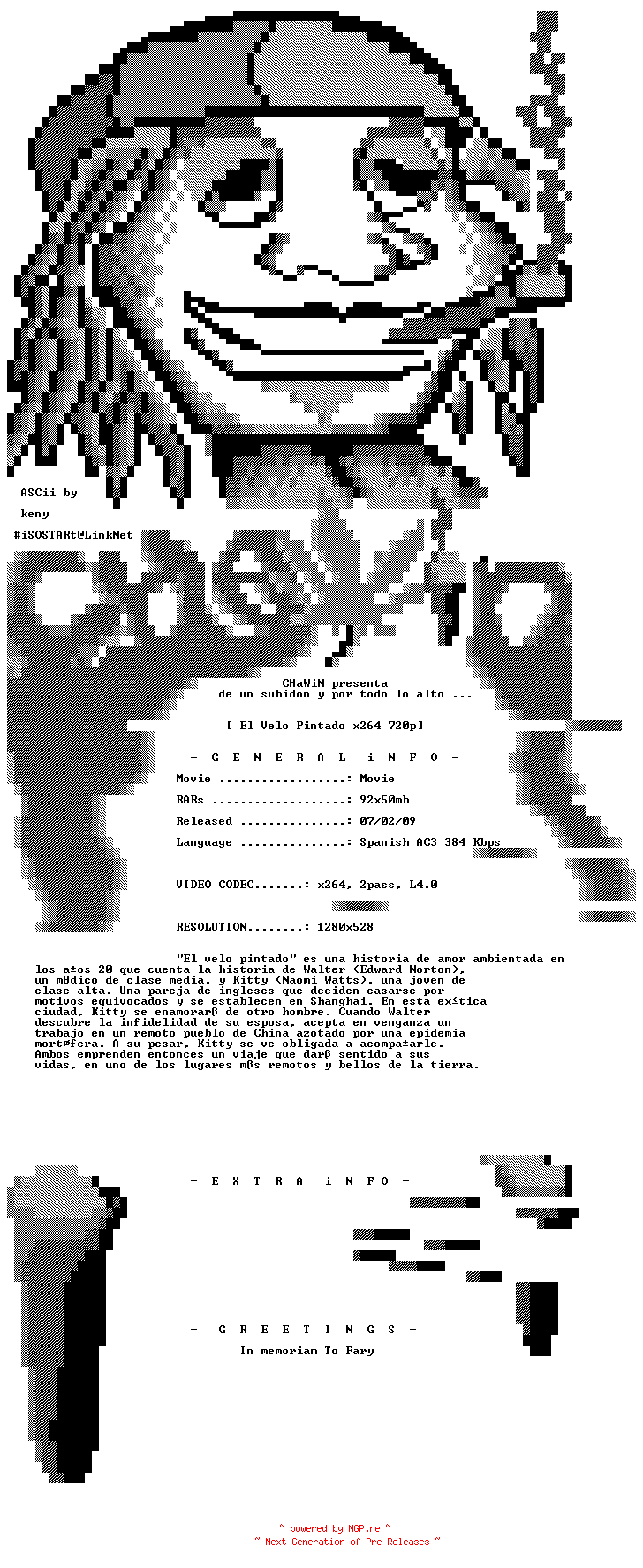 NFO for the release El.Velo.Pintado.2006.720p.SPANiSH.BluRay.x264-CHaWiN by CHaWiN