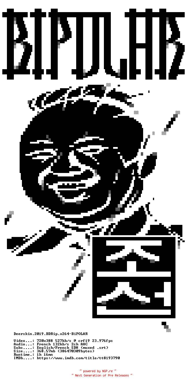 NFO for the release Deerskin.2019.BDRip.x264-BiPOLAR by BiPOLAR