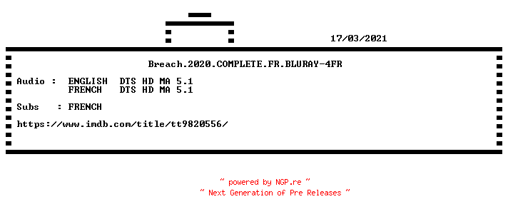 NFO for the release Breach.2020.COMPLETE.FR.BLURAY-4FR by 4FR