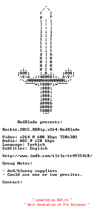NFO for the release Baskin.2015.BDRip.x264-RedBlade by RedBlade
