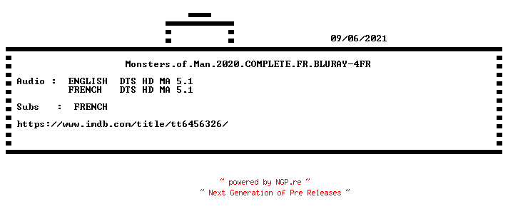 NFO for the release Monsters.of.Man.2020.COMPLETE.FR.BLURAY-4FR by 4FR