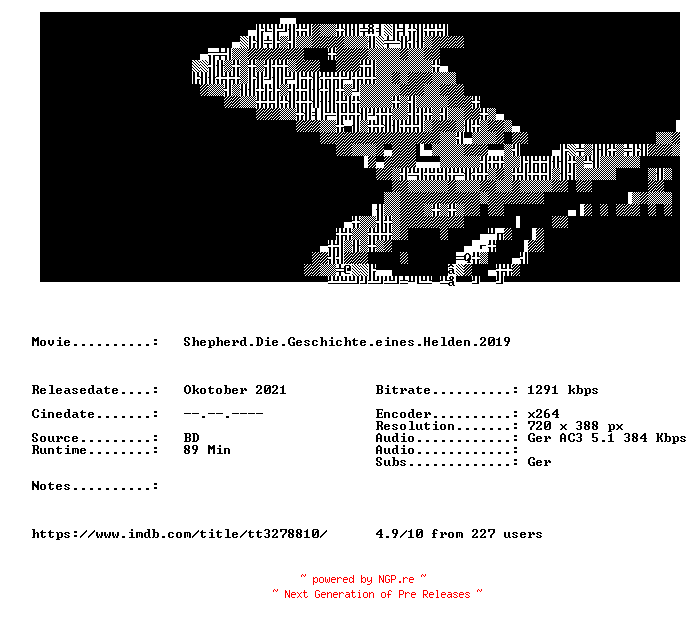 NFO for the release Shepherd.Die.Geschichte.eines.Helden.2019.German.BDRip.x264-LizardSquad by LizardSquad