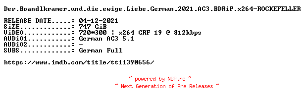 NFO for the release Der.Boandlkramer.und.die.ewige.Liebe.German.2021.AC3.BDRiP.x264-ROCKEFELLER by ROCKEFELLER