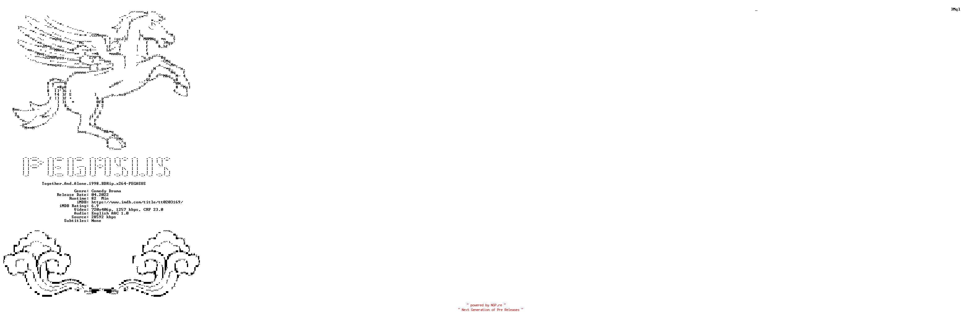 NFO for the release Together.And.Alone.1998.BDRip.x264-PEGASUS by PEGASUS