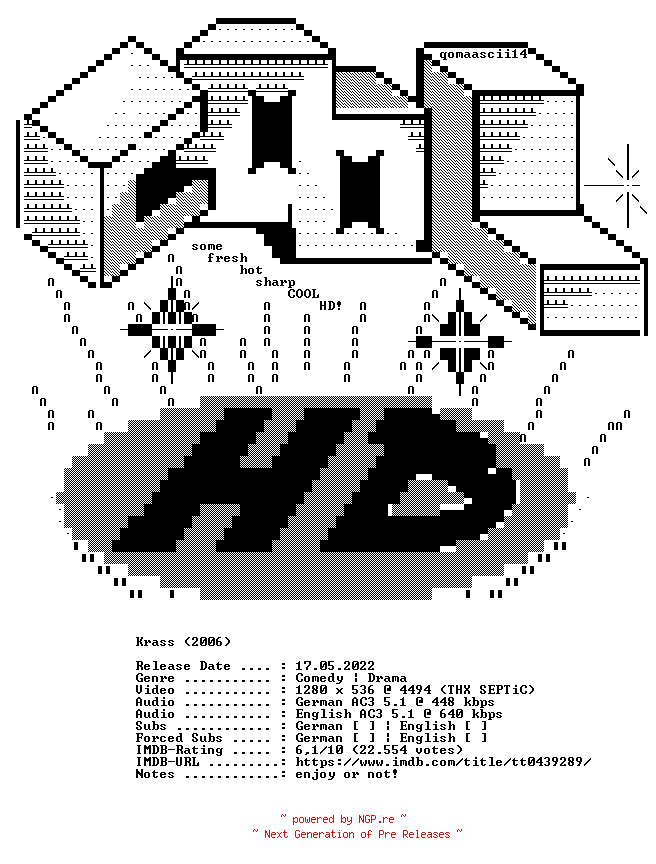 NFO for the release Krass.Running.with.Scissors.2006.GERMAN.AC3D.DL.720p.BluRay.x264-COOLHD by COOLHD
