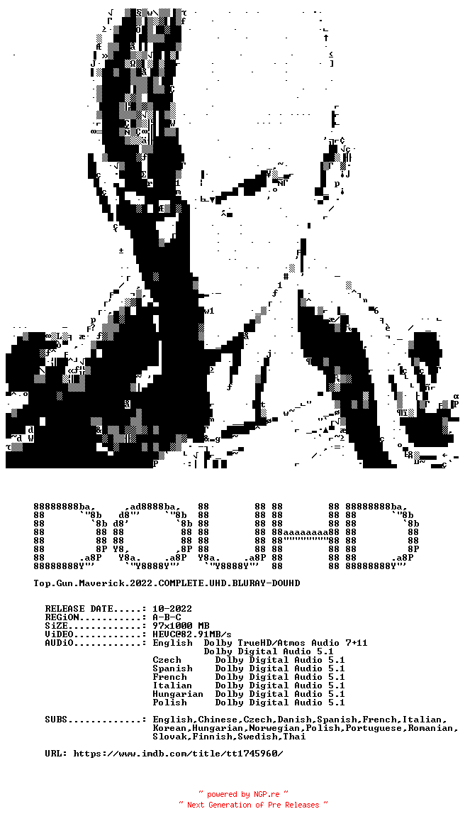 NFO for the release Top.Gun.Maverick.2022.COMPLETE.UHD.BLURAY-DOUHD by DOUHD