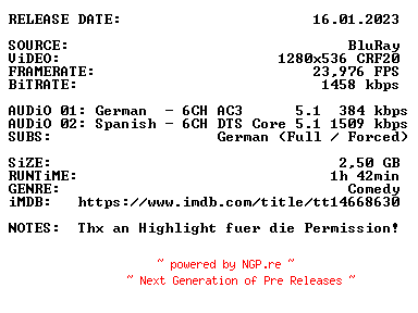 NFO for the release Lyle.Mein.Freund.das.Krokodil.2022.German.Dubbed.DL.720p.BluRay.x264-PEKiNGENTE by PEKiNGENTE